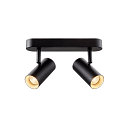 wall and ceiling luminaire NOBLO� DOUBLE PHASE 2 flames, round IP20, black dimmable