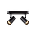 SLV LED Wand- und Deckenstrahler NOBLO� DOUBLE PHASE, IP20, 2-flammig, kardanisch, CRi>90, dimmbar, 12W 2700K 1450lm 32�, schwarz