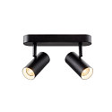 SLV LED Wand- und Deckenstrahler NOBLO� DOUBLE PHASE, IP20, 2-flammig, kardanisch, CRi>90, dimmbar, 12W 2700K 1450lm 32�, schwarz