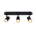 wall and ceiling luminaire NOBLO� TRIPLE PHASE 3 flames, cylindrical, cardanic swivelling IP20, black dimmable
