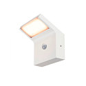 SLV LED Outdoor Wandleuchte ORDI II, eckig, mit Sensor, 10W, 2200/3000K, 750/900lm, IK07, IP54, wei�
