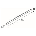 SLV LED 3-Phasen-Leuchte SIGHT EASY DALI, IP20 IK06, 150cm, doppelt asymmetrisch, flach, DALI dimmbar, starr, 41W 4000K 2x25�