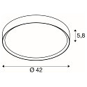 SLV ceiling luminaire DECONA 42 CL round, suitable for VDU workstation IP44, gold, white, lacquered dimmable
