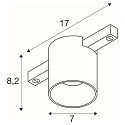 SLV LED Spot FIXT-IT!, 48V, DALI, rund, f�r Einbauschiene, 36�, 7W, 3000K, 850lm, UGR<19, IP20, dimmbar, bronze/schwarz