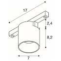 SLV track spot FIXT-IT! round, surface-mounted version, suitable for VDU workstation IP20, black, white, lacquered dimmable