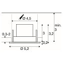 SLV LED Deckeneinbauleuchte NEW TRIA� 45, rund, 24�, 4W, 3000K, 360lm, UGR<22, IK02, IP20, schwarz