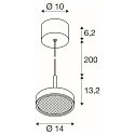 LED Pendelleuchte GRIP! FLAT, 16W, 2700/3000K, 400lm, IP20, dimmbar, schwarz/gold