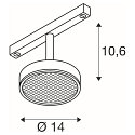 SLV LED Spot GRIP! FLAT TRACK 48V, rund, 14,5W, 2700/3000K, 400lm, IP20, dimmbar, wei�/schwarz