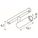 SLV LED Strahler GRIP! S, 48V, zylindrisch, 29�, 9,8W, 2700K, 590lm, IP20, IK02, dimmbar, gold/schwarz