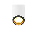 SLV LED Deckenaufbauleuchte GRIP! S SINGLE, 29�, 11W, IP20, dimmbar, 3000K, 650lm, wei�/schwarz
