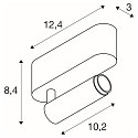 SLV LED Deckenaufbauleuchte GRIP! S SINGLE, 29�, 11W, IP20, dimmbar, 2700K, 600lm, bronze/schwarz