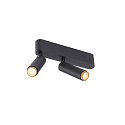 SLV LED Deckenaufbauleuchte GRIP! S DOUBLE, 29�, 21W, IP20, dimmbar, 2700K, 1200lm, schwarz/gold