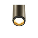 SLV LED Deckenaufbauleuchte GRIP! S DOUBLE, 29�, 21W, IP20, dimmbar, 3000K, 1300lm, bronze/schwarz