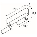 SLV LED Deckenaufbauleuchte GRIP! S DOUBLE, 29�, 21W, IP20, dimmbar, 3000K, 1300lm, bronze/schwarz