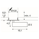 SLV LED Deckeneinbaustrahler GRIP! S, zylindrisch, 29�, 10W, IP20, dimmbar, 3000K, 620lm, gold/schwarz