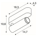 SLV LED Deckenaufbauleuchte GRIP! M SINGLE, 42�, 14W, IP20, dimmbar, 3000K, 1540lm, schwarz/gold