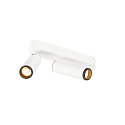 SLV LED Deckenaufbauleuchte GRIP! M DOUBLE, 42�, 28W, IP20, dimmbar, 3000K, 1520lm, wei�/schwarz