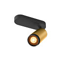 Deckenleuchte GRIP! L SPOT CL SINGLE, zylindrisch, GU10, QPAR51, IP20, IK02, dimmbar, gold/schwarz