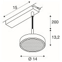 LED 1-Phasen Pendelleuchte GRIP! FLAT, 16W 2700/3000K (CCT Switch), CRi>90, dimmbar, UGR<15, Wabenfilter, schwarz / gold