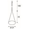 SLV Pendelleuchte MAGICO 20, E27, IP20, IK02, dimmbar, aluminium
