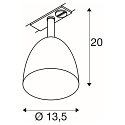 SLV 1-Phasen Leuchte PARA CONE 14, GU10, IP20, dimmbar, aluminium