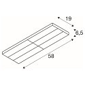 LED 3-Phasen Strahler SIGHT PANEL, 58cm, rechteckig, 70�, 65W, IP20, dimmbar, 3000K, 10100lm, schwarz