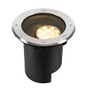 floor recessed luminaire DASAR� L DALI round, swivelling, asymmetrical, dimmable IP65/IP67, stainless steel dimmable