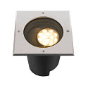 SLV LED Boden-Einbauleuchte DASAR� L ASYM, IP65/IP67 IK10, 19W 3000K 1800lm 70/40�, neigbar, befahrbar, DALI, Edelstahl, eckig