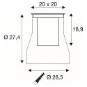 SLV LED Boden-Einbauleuchte DASAR� L ASYM, IP65/IP67 IK10, 19W 3000K 1800lm 70/40�, neigbar, befahrbar, DALI, Edelstahl, eckig