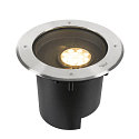LED Boden-Einbauleuchte DASAR� XL ASYM, IP65/IP67 IK10, 27W 3000K 2600lm 70/40�, neigbar, befahrbar, DALI, Edelstahl, rund