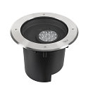 LED Boden-Einbauleuchte DASAR� XL ASYM, IP65/IP67 IK10, 27W 3000K 2600lm 70/40�, neigbar, befahrbar, DALI, Edelstahl, rund