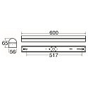 SLV LED Lichtleiste BATTEN P 600 28, IP20 IK04, 60cm, 230V AC/DC, 11-20W 3000-5000K 2800lm, schaltbar
