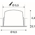 SLV LED Deckeneinbauleuchte NUMINOS� XS, 6,9W, IP20, 55�, 3000K, 950lm, schwarz/chrom
