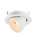 SLV LED Deckeneinbaustrahler NUMINOS� GIMBLE S, rund, 6,7W, IP20, dimmbar, 20�, 2700K, 1000lm, wei�