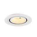 SLV LED Deckeneinbaustrahler NUMINOS� GIMBLE S, rund, 6,7W, IP20, dimmbar, 20�, 3000K, 1050lm, wei�