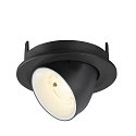 SLV ceiling recessed luminaire NUMINOS� GIMBLE S round, suitable for VDU workstation IP20, black, white, lacquered dimmable