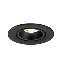 SLV LED Deckeneinbaustrahler NUMINOS� GIMBLE S, rund, 6,7W, IP20, dimmbar, 40�, 4000K, 1050lm, schwarz