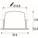 SLV LED Deckeneinbauleuchte NUMINOS� S, 6,7W, IP20, 55�, 4000K, 1050lm, wei�/chrom