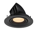 SLV LED Deckeneinbaustrahler NUMINOS� GIMBLE M, 12W, IP20, dimmbar, 55�, 2700K, 1700lm, schwarz