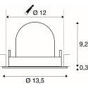 SLV LED Deckeneinbaustrahler NUMINOS� GIMBLE M, 12W, IP20, schwenkbar, 40�, 3000K, 1800lm, schwarz/chrom
