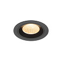 LED Deckeneinbauleuchte NUMINOS� M, rund, 12W, IP20, dimmbar, 55�, 2700K, 1700lm, schwarz