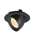 SLV LED Deckeneinbaustrahler NUMINOS� GIMBLE L, rund, 17W, IP20, dimmbar, 55�, 2700K, 2400lm, schwarz