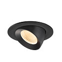 SLV LED Deckeneinbaustrahler NUMINOS� GIMBLE L, rund, 17W, IP20, dimmbar, 55�, 2700K, 2400lm, schwarz