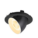 SLV LED Deckeneinbaustrahler NUMINOS� GIMBLE L, rund, 17W, IP20, dimmbar, 20�, 3000K, 2500lm, schwarz/wei�
