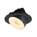 SLV LED Deckeneinbaustrahler NUMINOS� GIMBLE L, rund, 17W, IP20, dimmbar, 55�, 3000K, 2500lm, schwarz/wei�