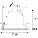 SLV LED Deckeneinbaustrahler NUMINOS� GIMBLE L, 17W, IP20, schwenkbar, 55�, 3000K, 2500lm, schwarz/chrom
