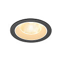 LED Deckeneinbauleuchte NUMINOS� L, rund, 17W, IP20, dimmbar, 20�, 3000K, 2500lm, schwarz/wei�