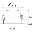 SLV LED Deckeneinbauleuchte NUMINOS� L, 17W, IP20, 40�, 3000K, 2500lm, schwarz/chrom
