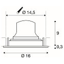 LED Deckeneinbauleuchte NUMINOS� MOVE L, rund, 17W, IP20, dimmbar, 20�, 2700K, 2400lm, schwarz