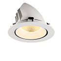 SLV LED Deckeneinbaustrahler NUMINOS� GIMBLE XL, 24W, IP20, dimmbar, 20�, 3000K, 3600lm, wei�